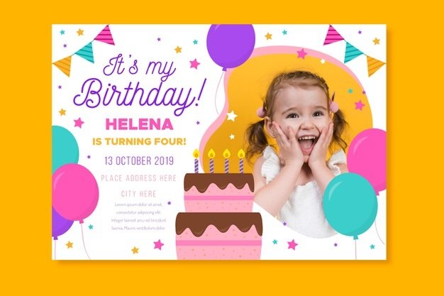birthday invitation card for kids